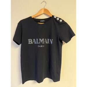 Balmain Paris Logo Back Cotton T-Shirt
